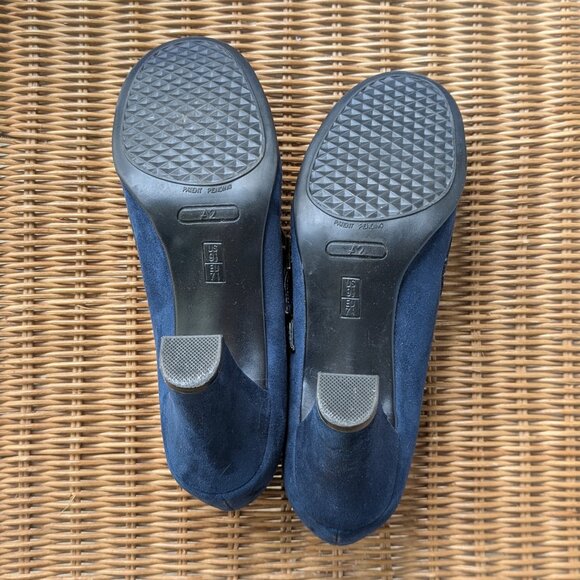 A2 by Aerosoles Navy Suede Mary Jane Pumps Size 9.5 EUC Comfortable Heels - Picture 9 of 12